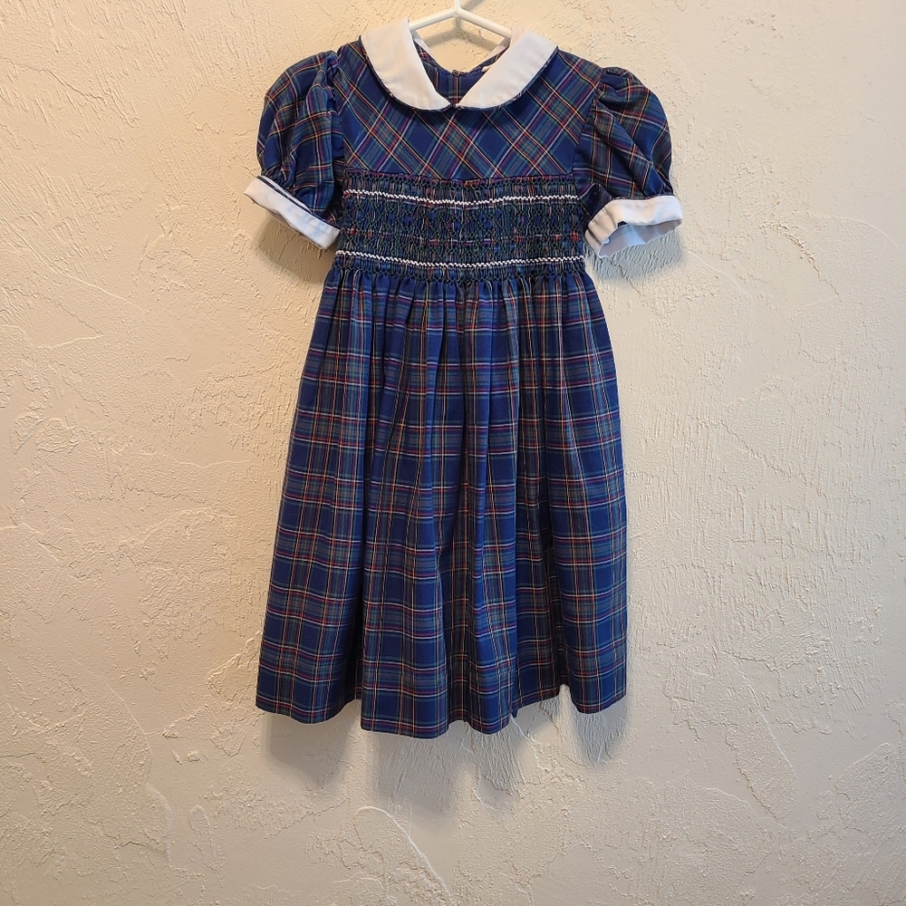 Vintage 80s/90s Plaid Smocked Dress (Tagged 5 but fits 2/3)